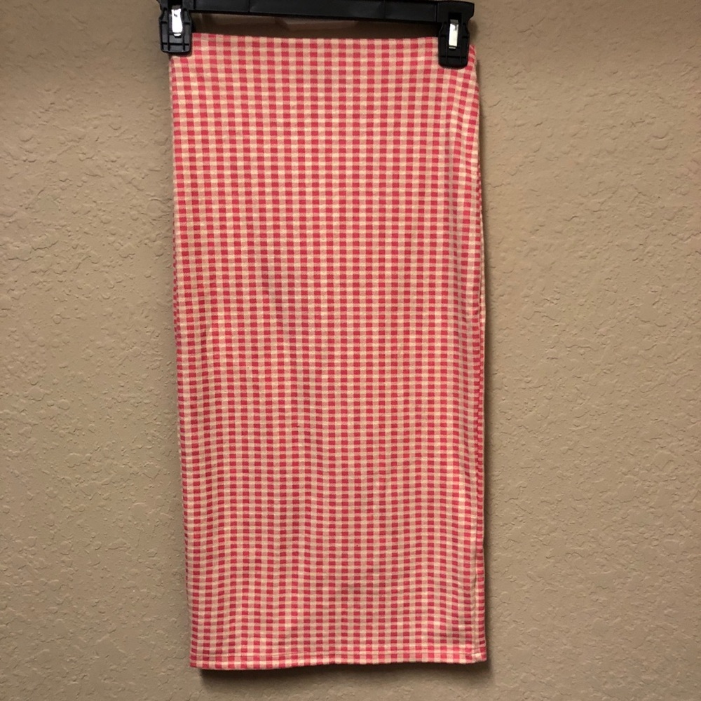 Topshop gingham pencil skirt